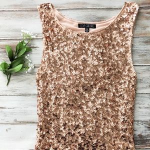 Sleeveless Rose Gold Sparkle Dress